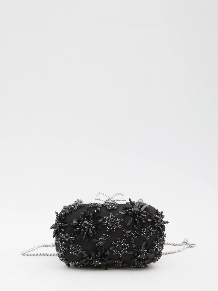 Floral crystal clutch bag