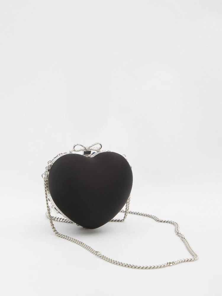 Multi crystal Heart clutch bag alternative
