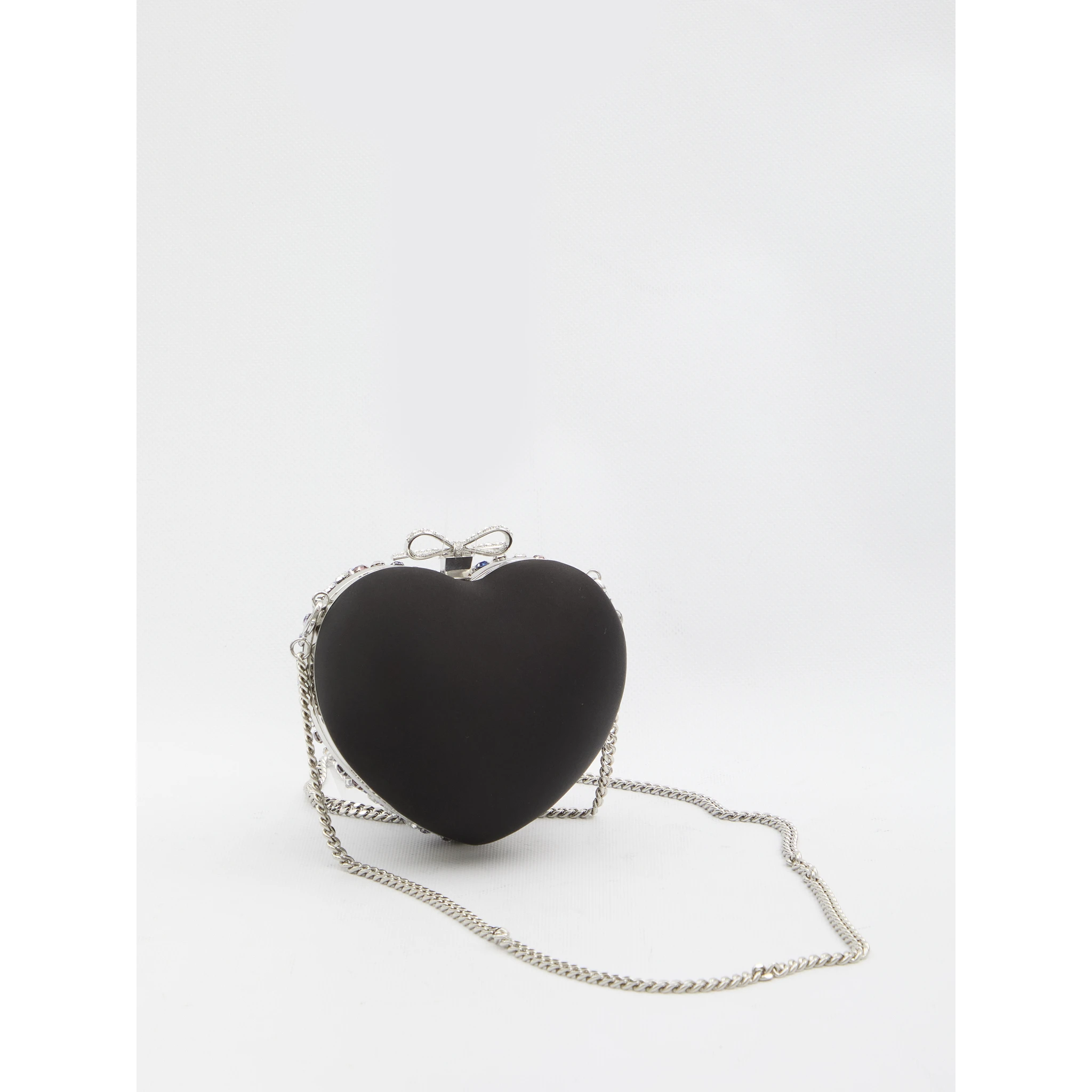 Multi crystal Heart clutch bag