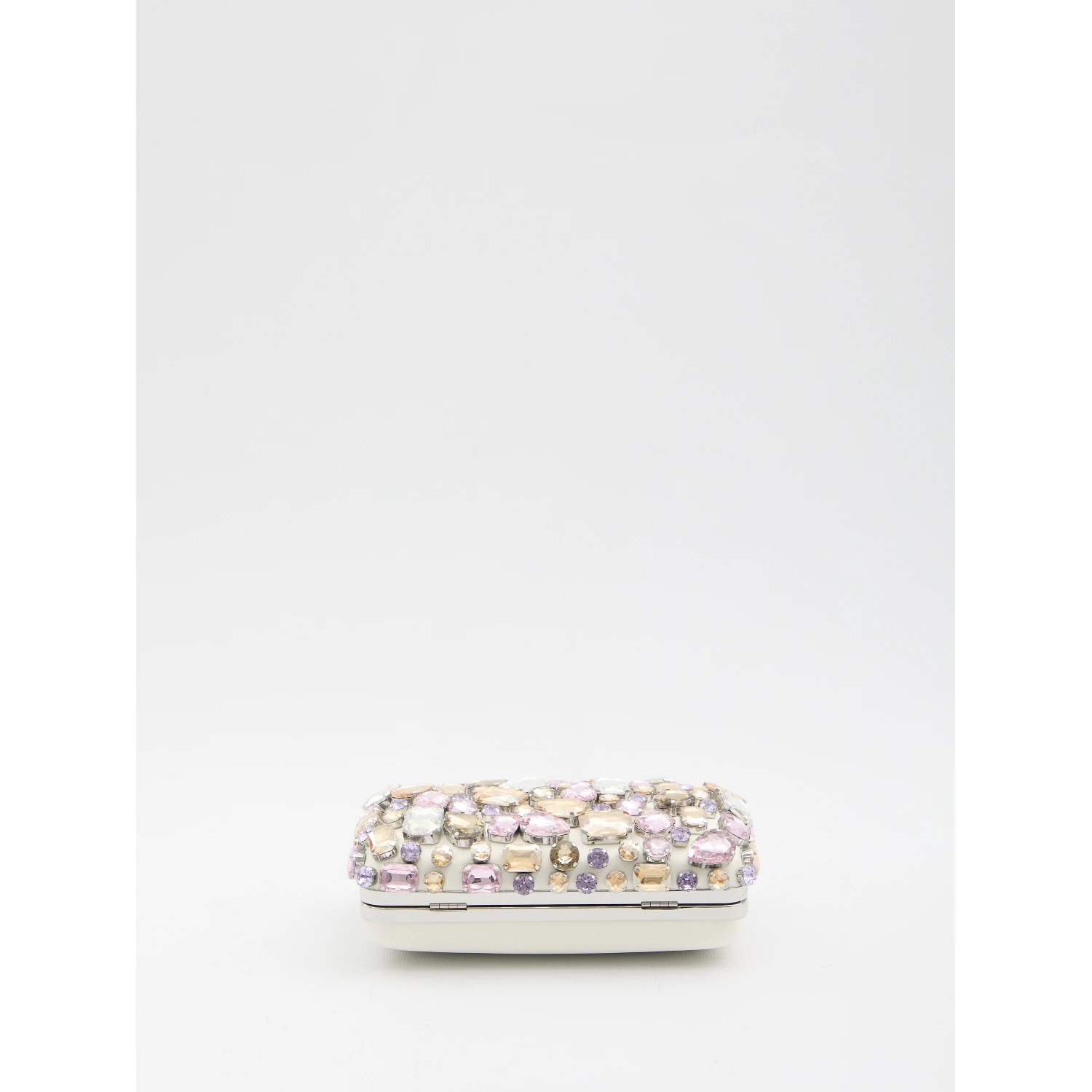 Multi crystal embellished clutch bag