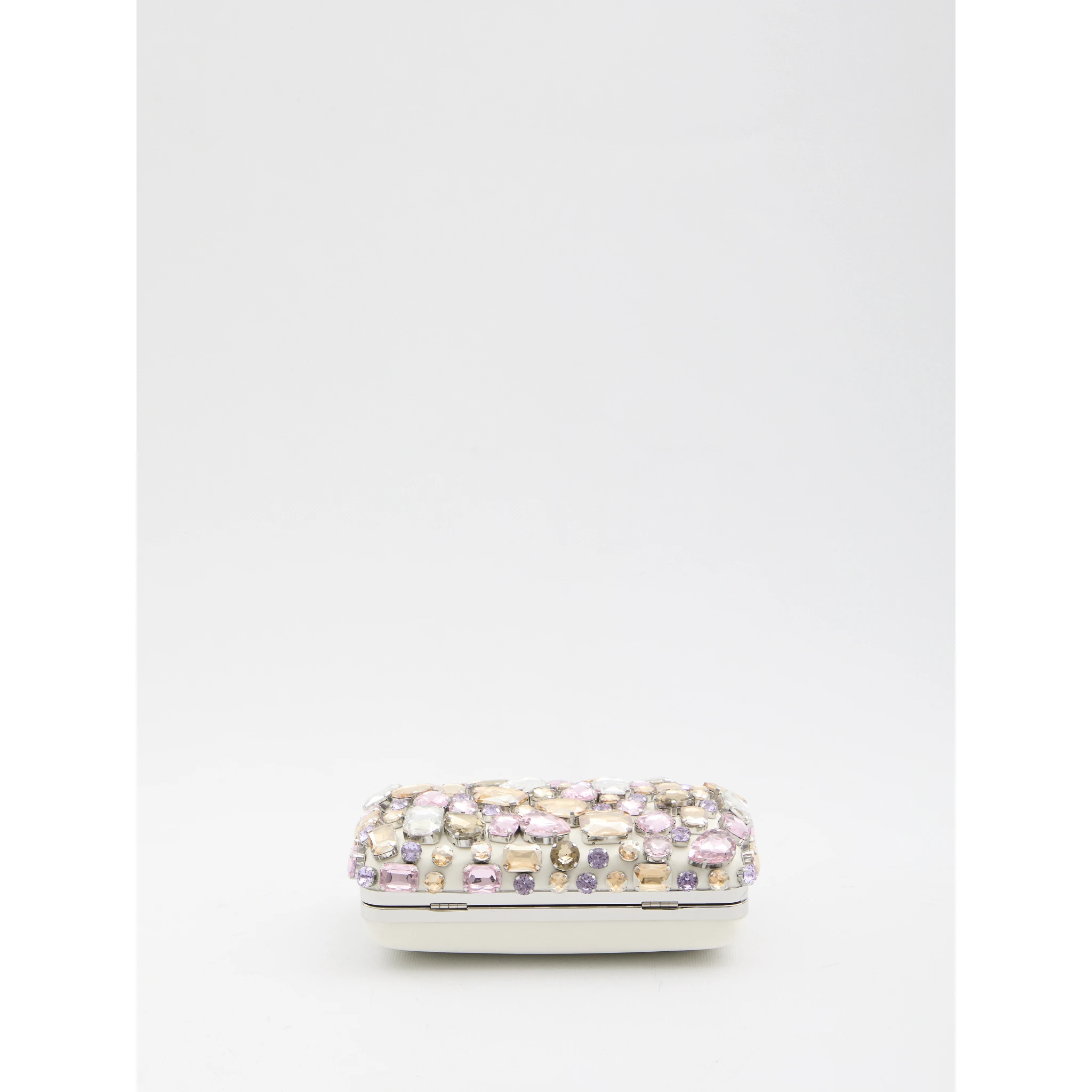 Multi crystal embellished clutch bag