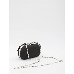 Floral crystal clutch bag