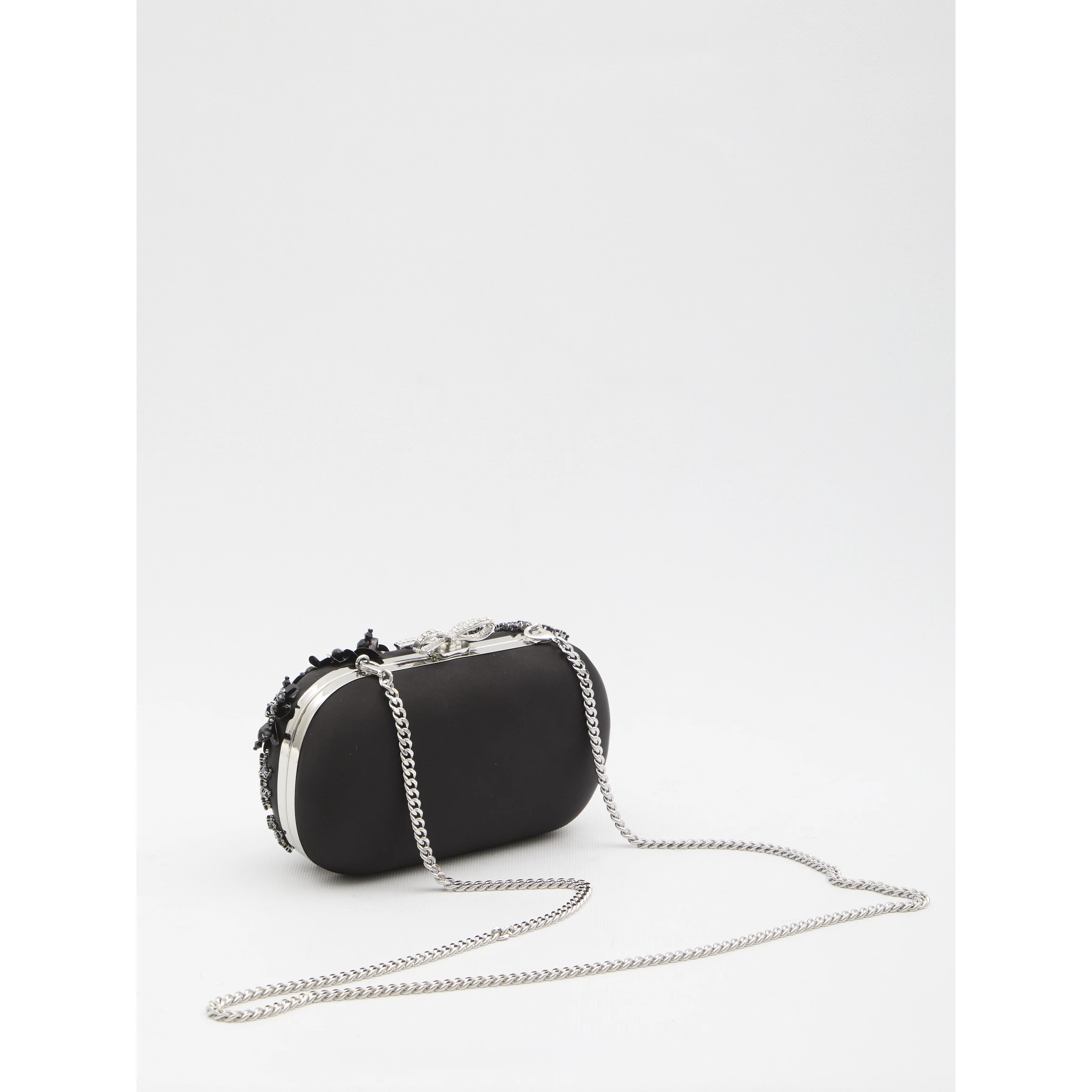 Floral crystal clutch bag