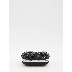 Floral crystal clutch bag