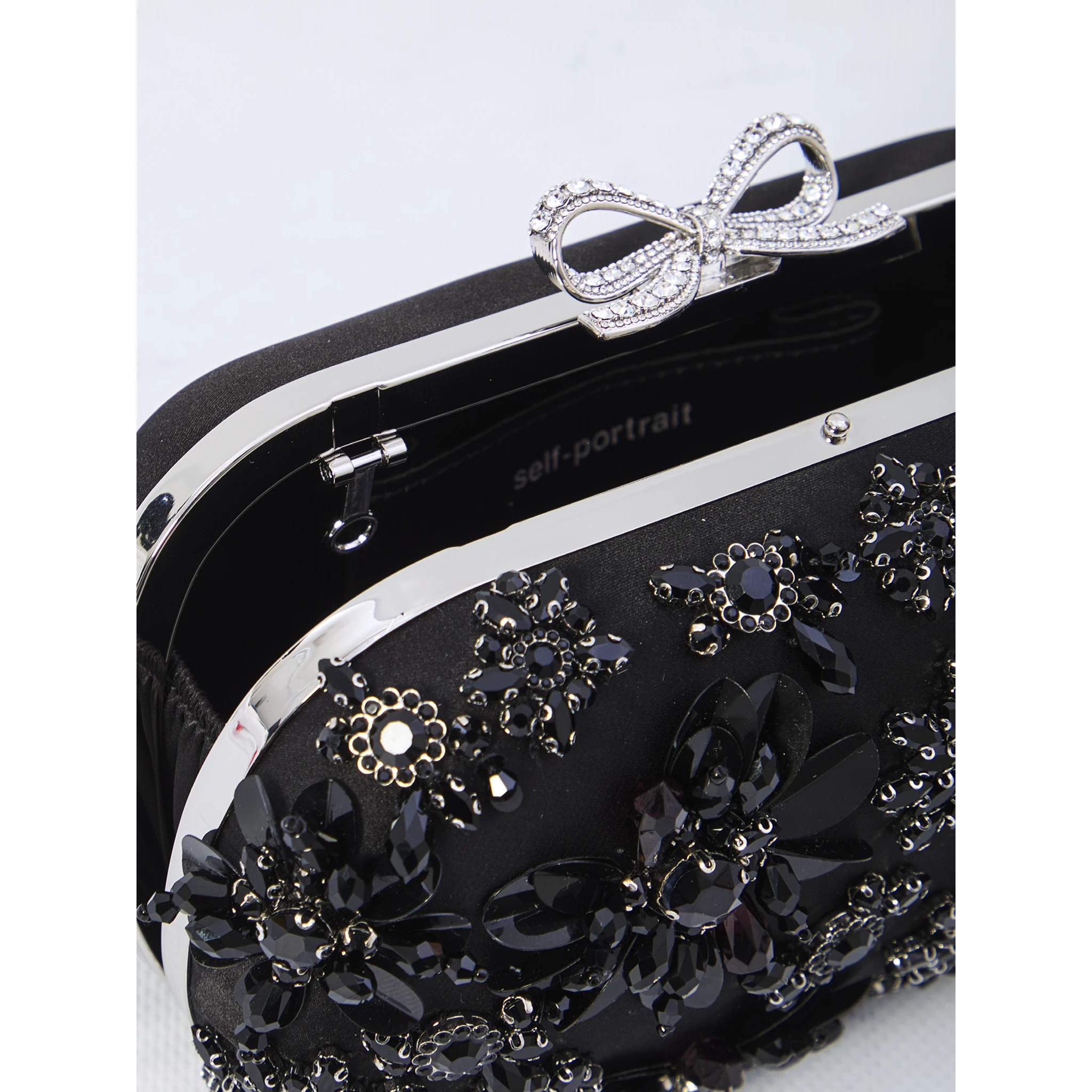 Floral crystal clutch bag