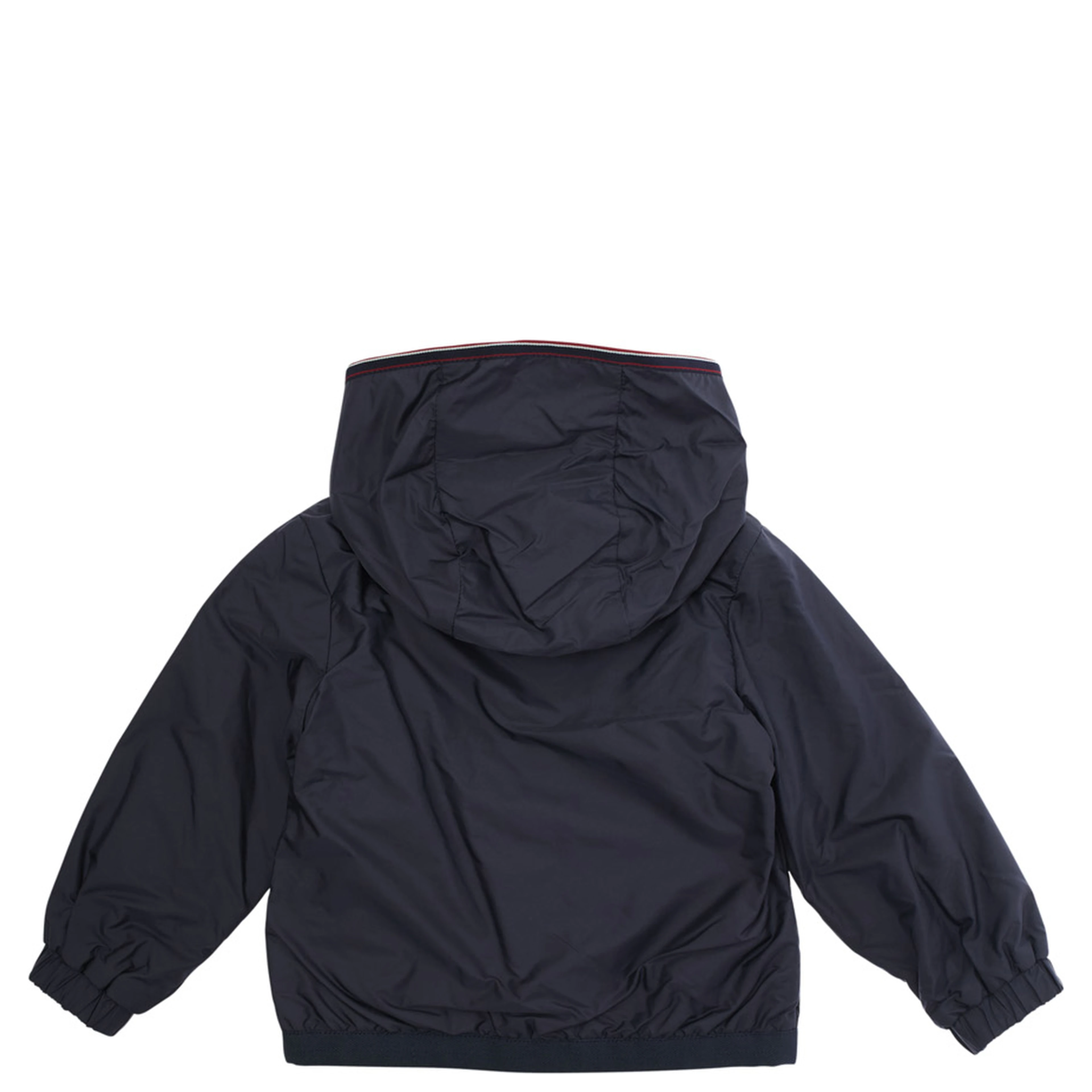 Anton Blue Jacket with Hood and Logo Patch on Sleeve in Tech Fabric Baby