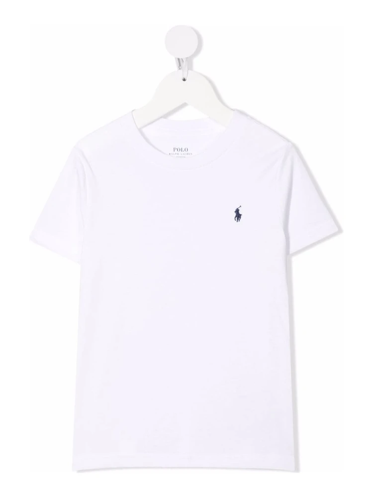 White Cotton T-Shirt with Logo