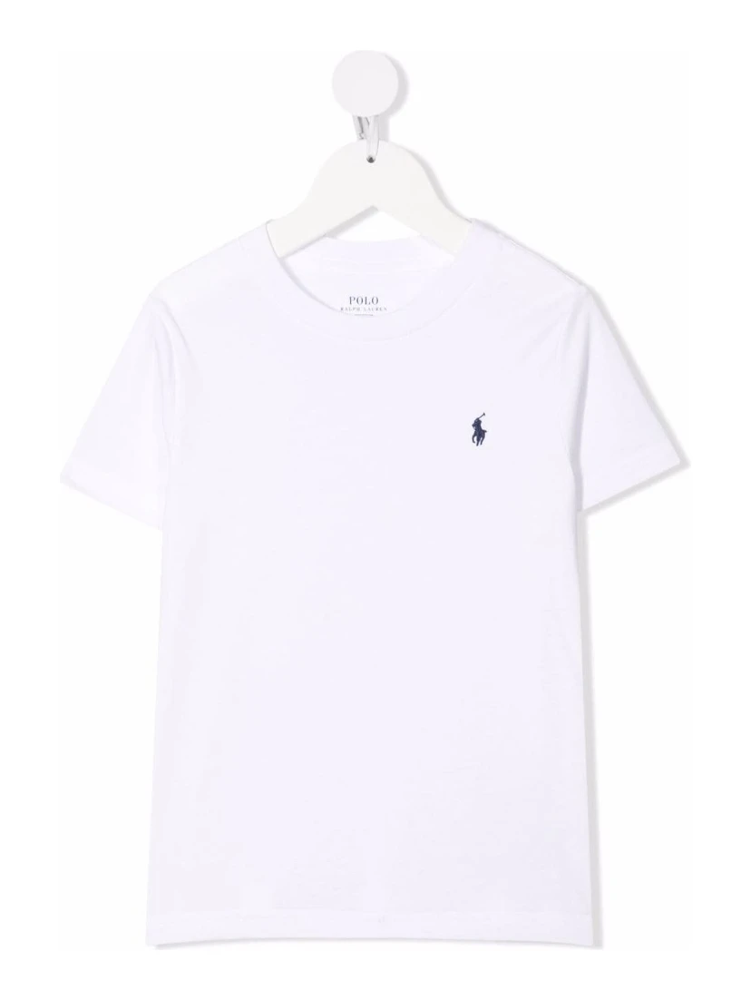 White Cotton T-Shirt with Logo