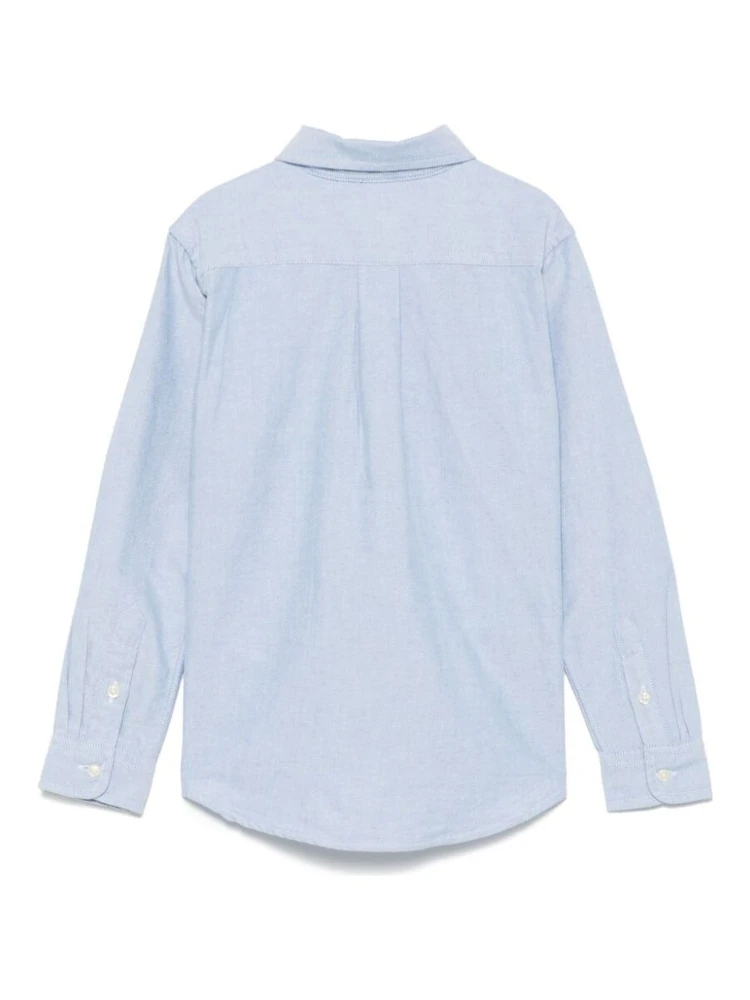 Blue Cotton Shirt with Embroidered Pony Logo on the Front Boy alternative