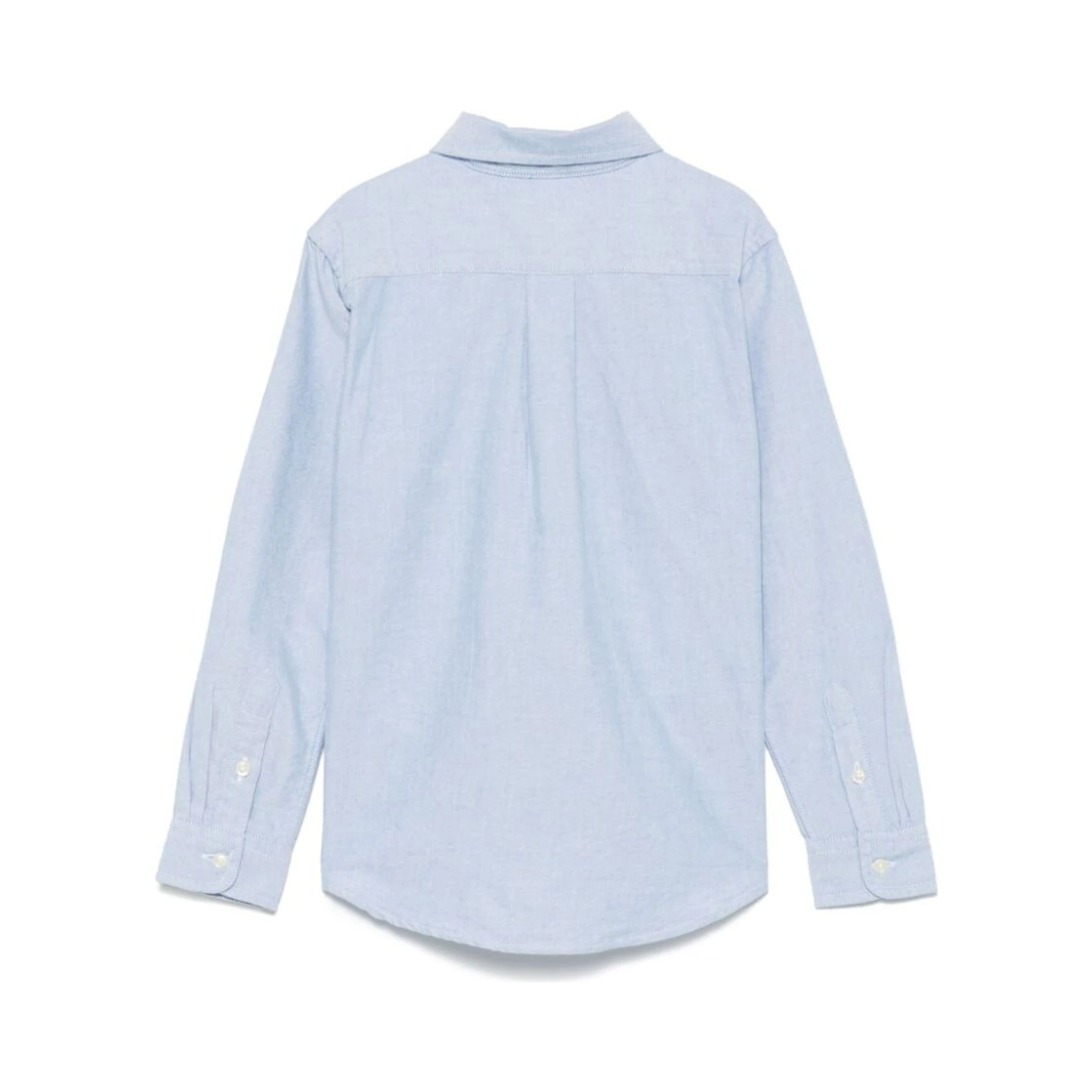 Blue Cotton Shirt with Embroidered Pony Logo on the Front Boy