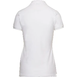 Julie Slim Fit White Polo Shirt with Classic Collar and Pony Embroidery on the Front in Cotton Stretch Woman