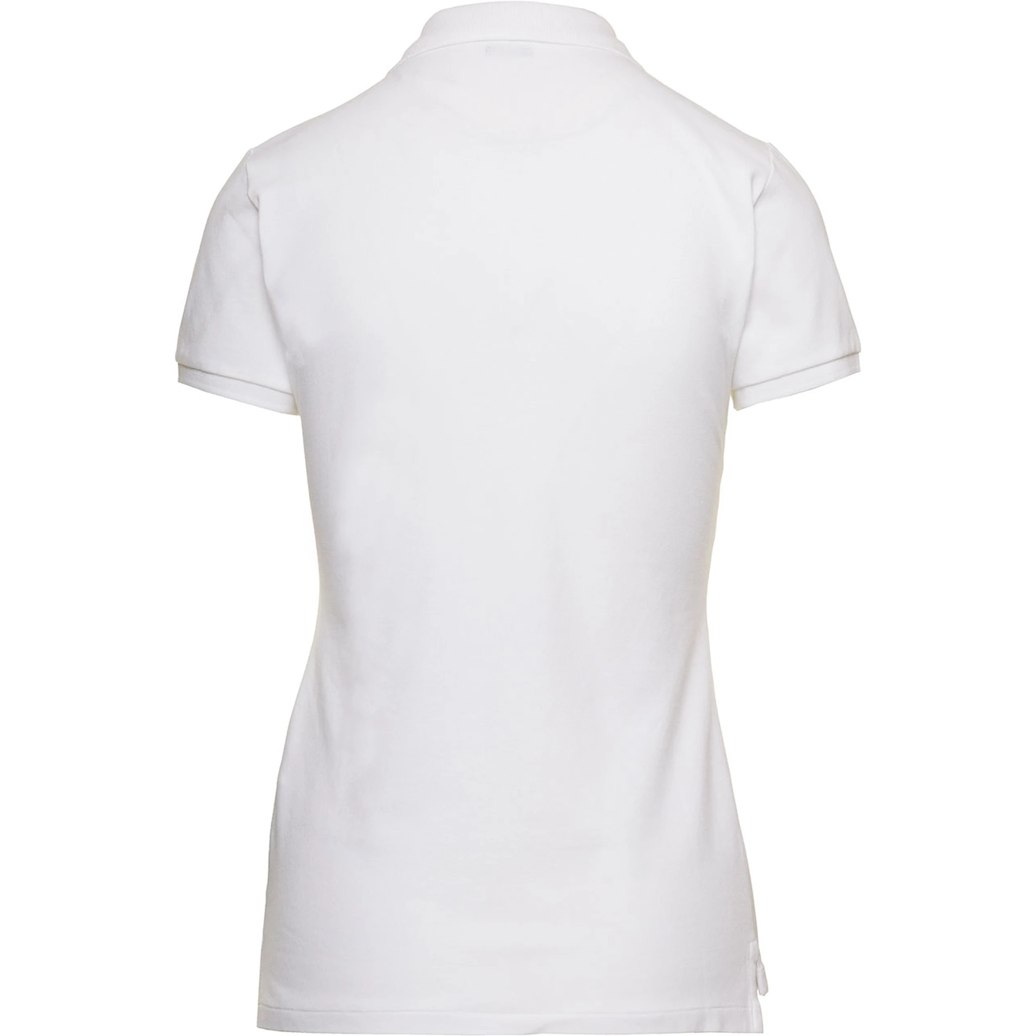 Julie Slim Fit White Polo Shirt with Classic Collar and Pony Embroidery on the Front in Cotton Stretch Woman
