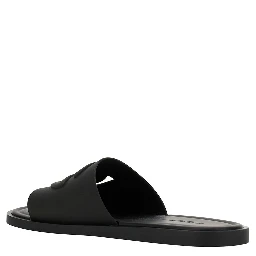 Black Sandals with Logo Detail in Rubber Man