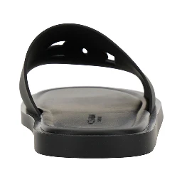 Black Sandals with Logo Detail in Rubber Man