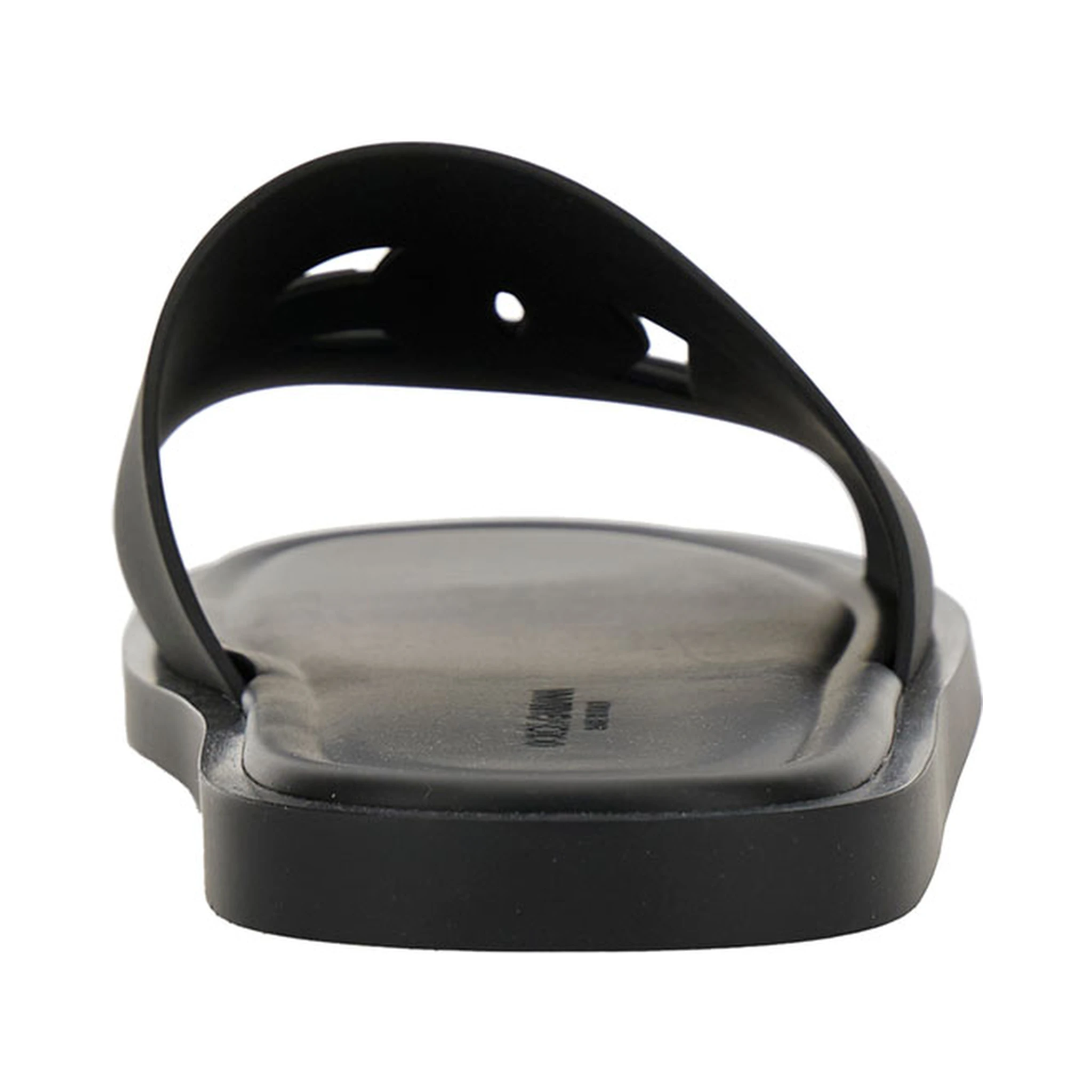Black Sandals with Logo Detail in Rubber Man