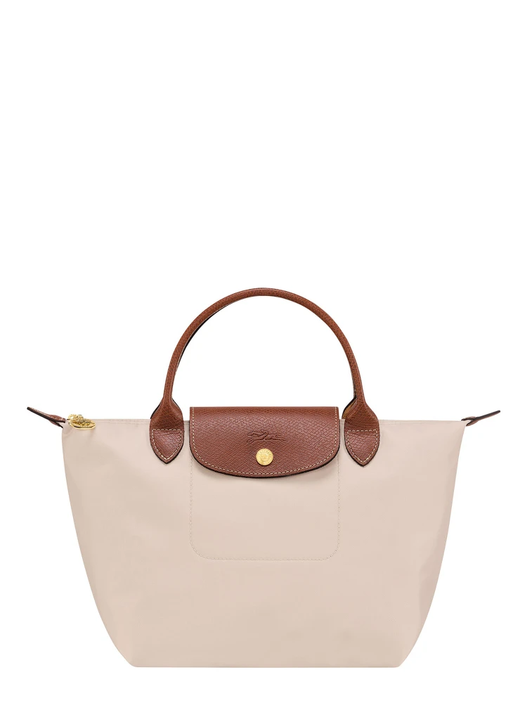 Le Pliage S White Handbag with Engraved Logo in Recycled Canvas Woman