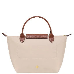 Le Pliage S White Handbag with Engraved Logo in Recycled Canvas Woman