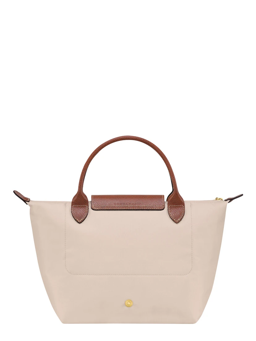 Le Pliage S White Handbag with Engraved Logo in Recycled Canvas Woman
