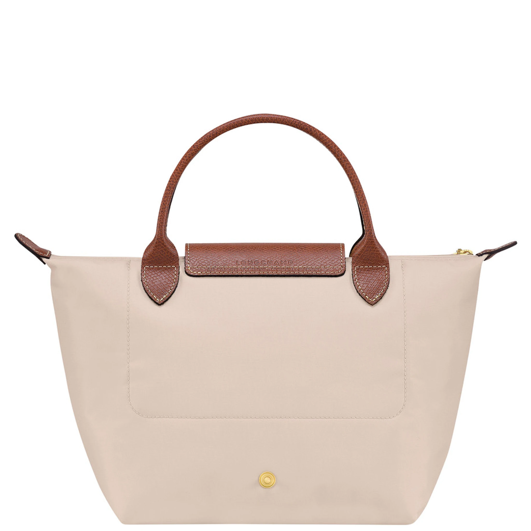 Le Pliage S White Handbag with Engraved Logo in Recycled Canvas Woman