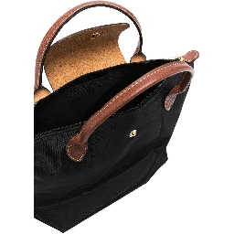 Le Pliage S Black Handbag with Engraved Logo in Recycled Canvas Woman