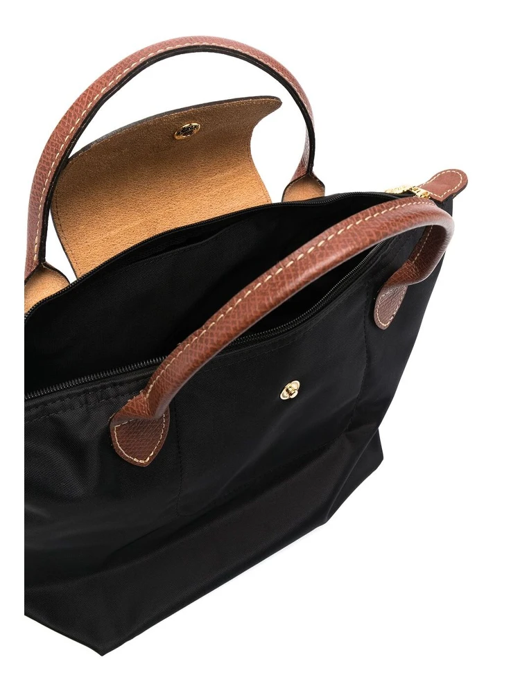 Le Pliage S Black Handbag with Engraved Logo in Recycled Canvas Woman alternative