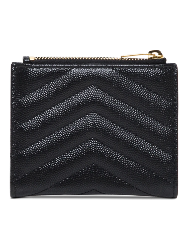 Grain De Poudre Black Leather Wallet with Metal Logo alternative