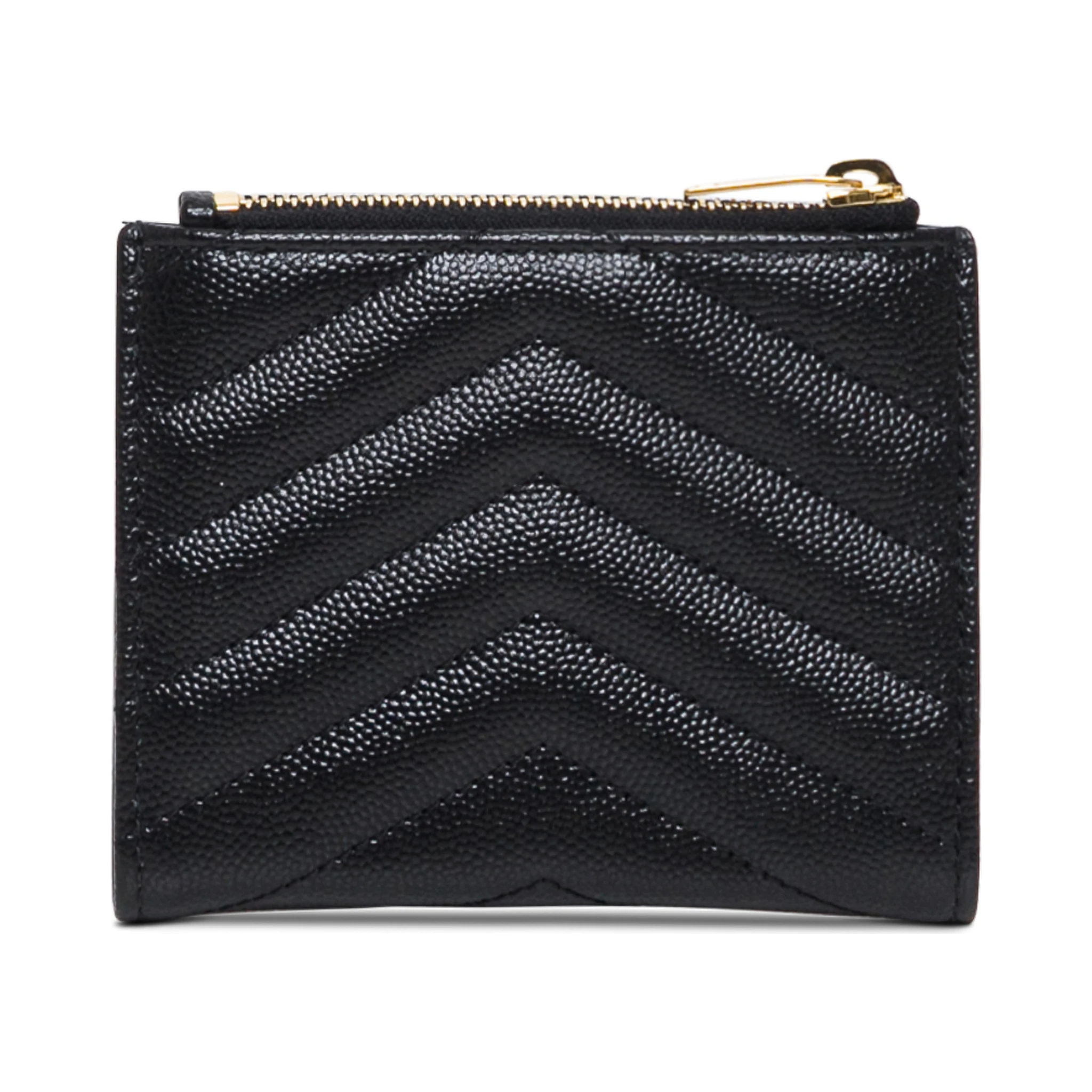 Grain De Poudre Black Leather Wallet with Metal Logo