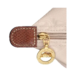 Le Pliage S White Handbag with Engraved Logo in Recycled Canvas Woman