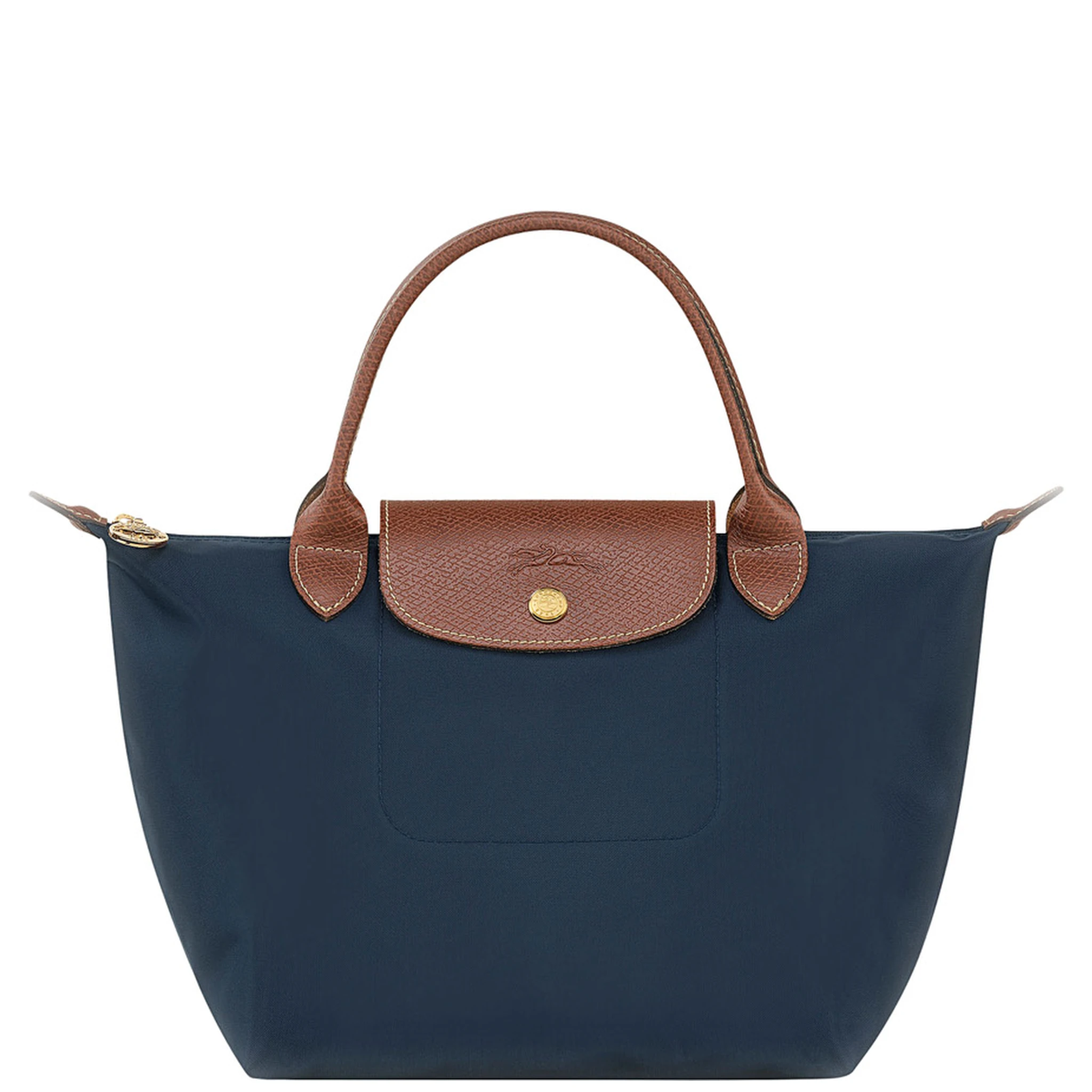 Le Pliage S Blue Handbag with Engraved Logo in Recycled Canvas Woman
