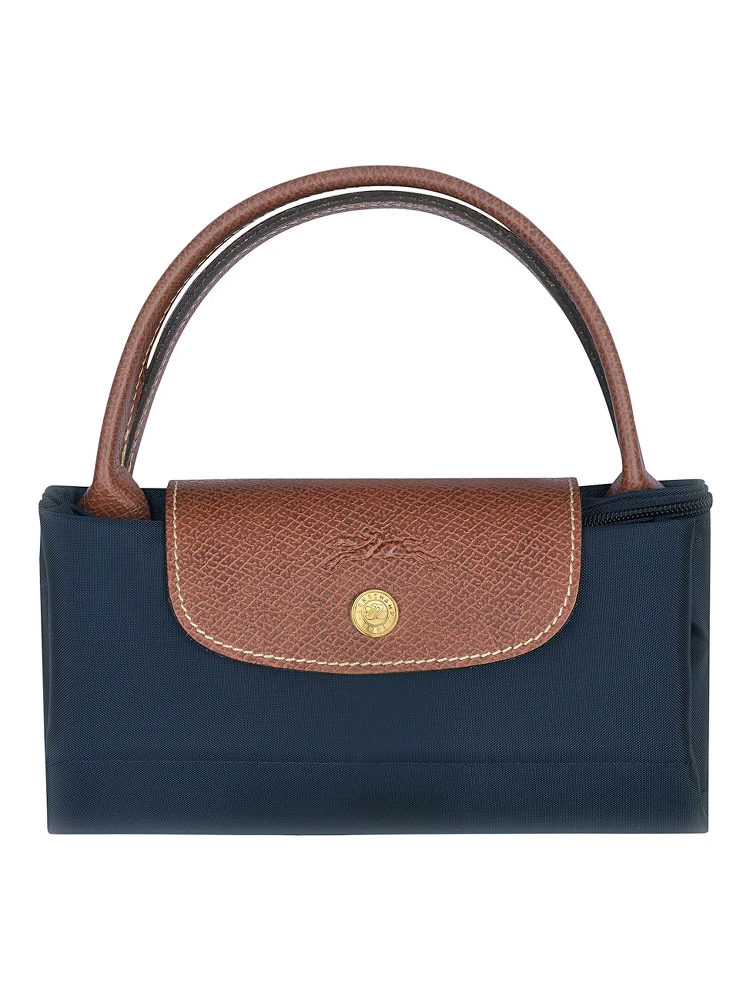 Le Pliage S Blue Handbag with Engraved Logo in Recycled Canvas Woman alternative