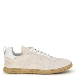 Cream Calf Leather Bos Taurus Low Top Sneakers
