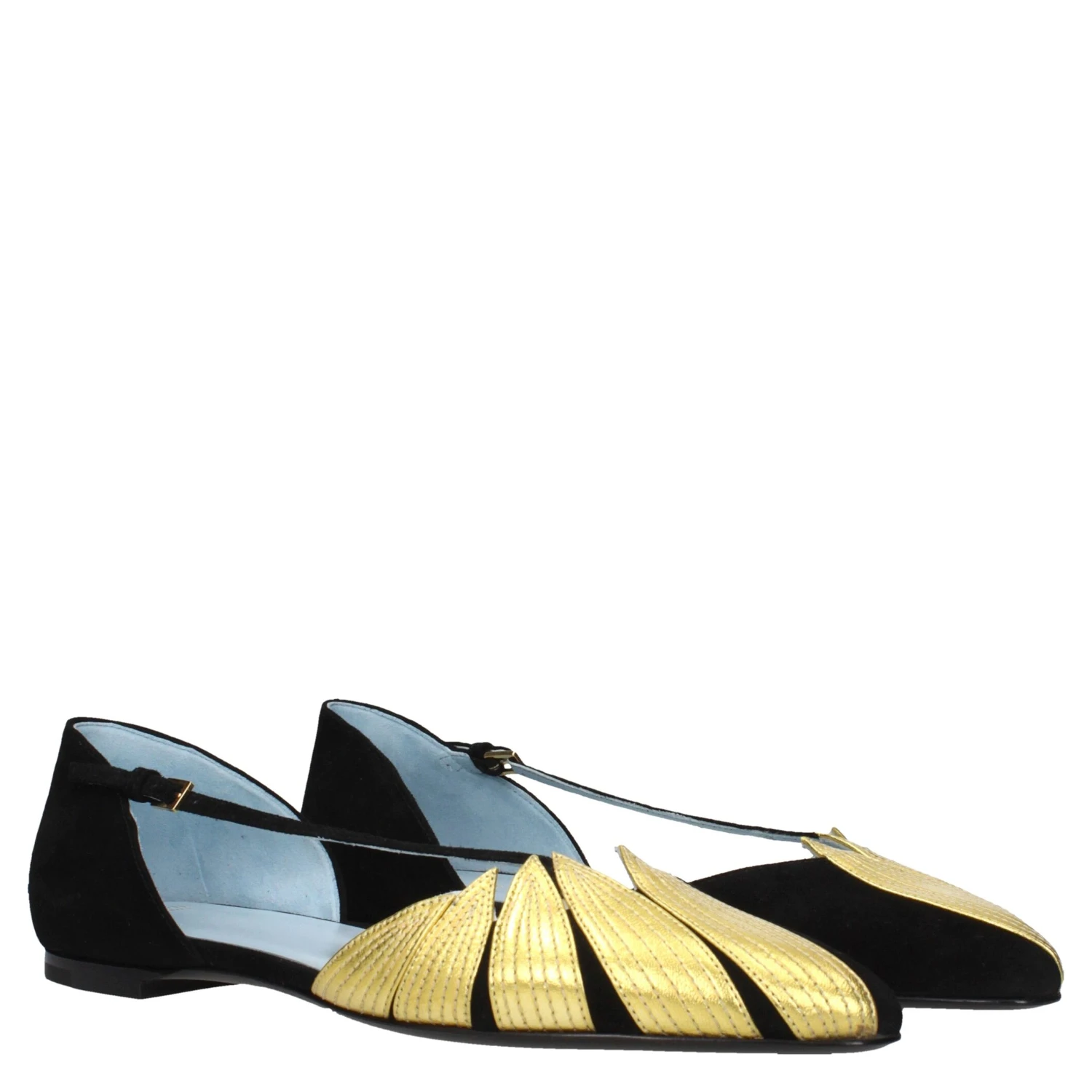 Black Leather Flat Sandals