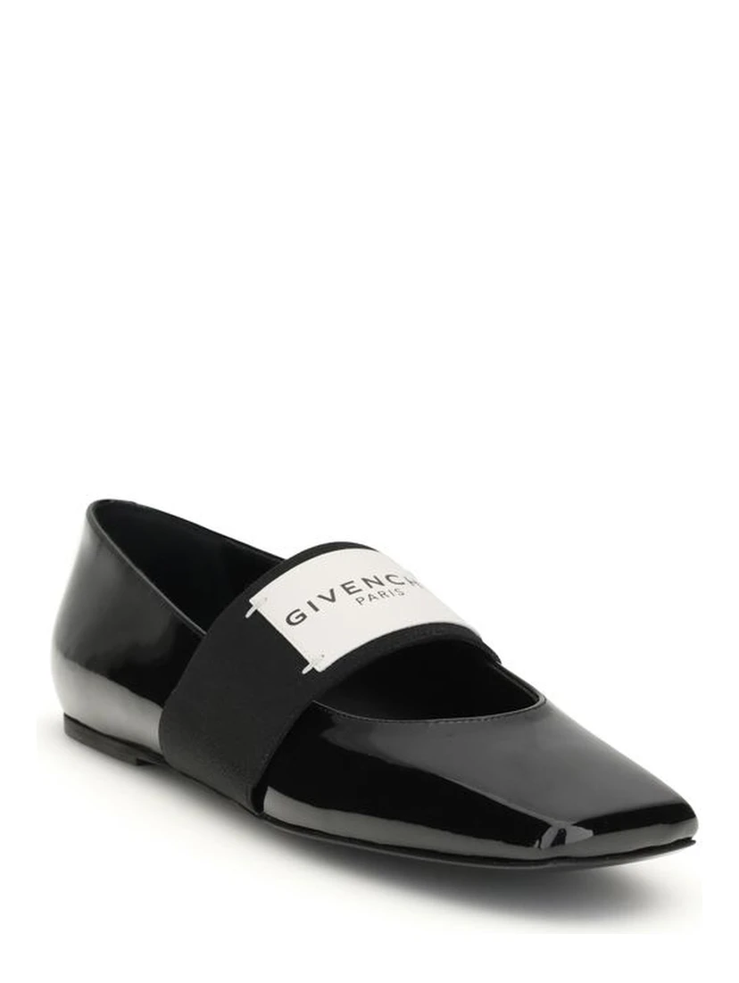 Black Leather Ballet Flats