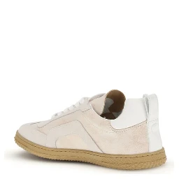 Cream Calf Leather Bos Taurus Low Top Sneakers