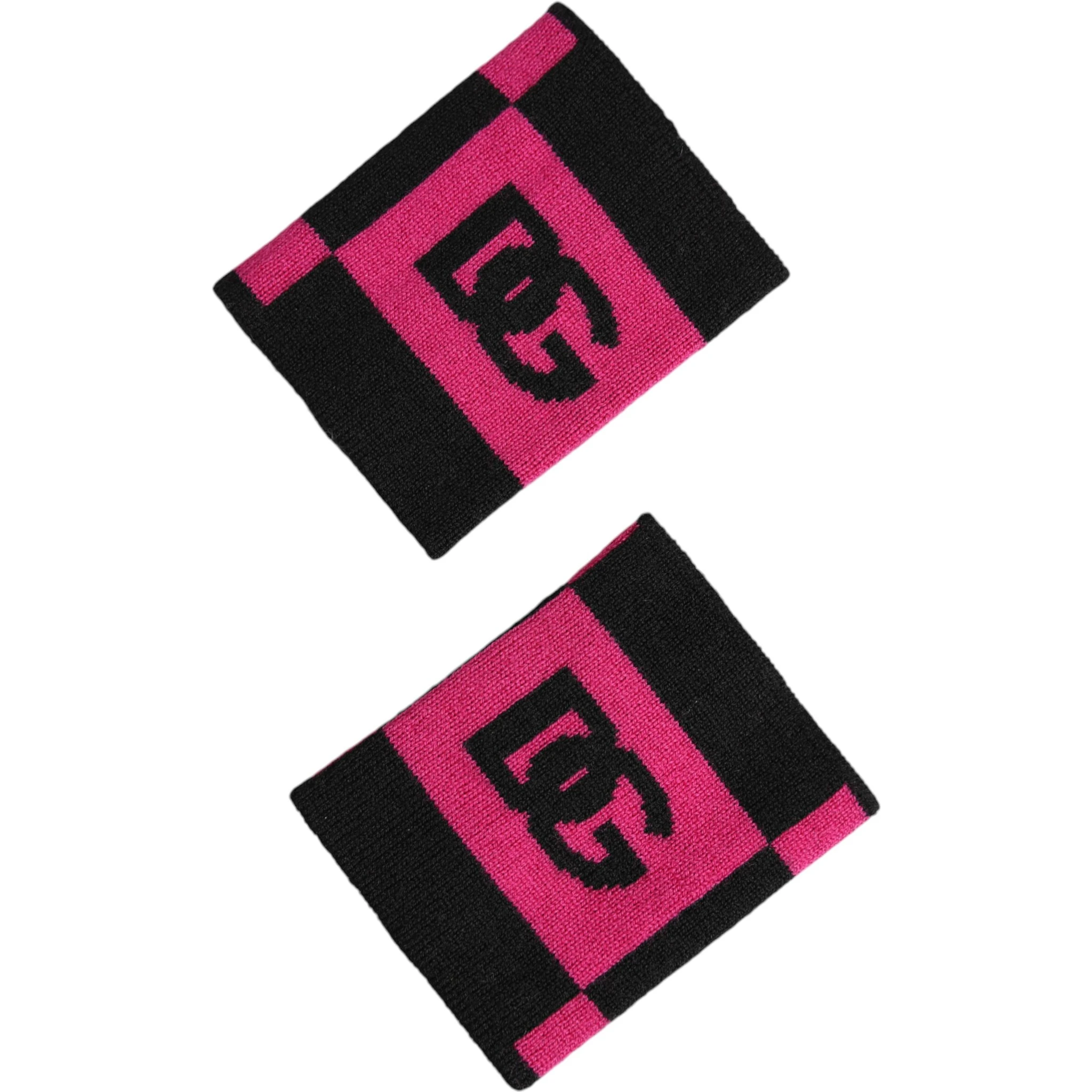 Black Pink DG Logo Cashmere 1 Pair Wristband