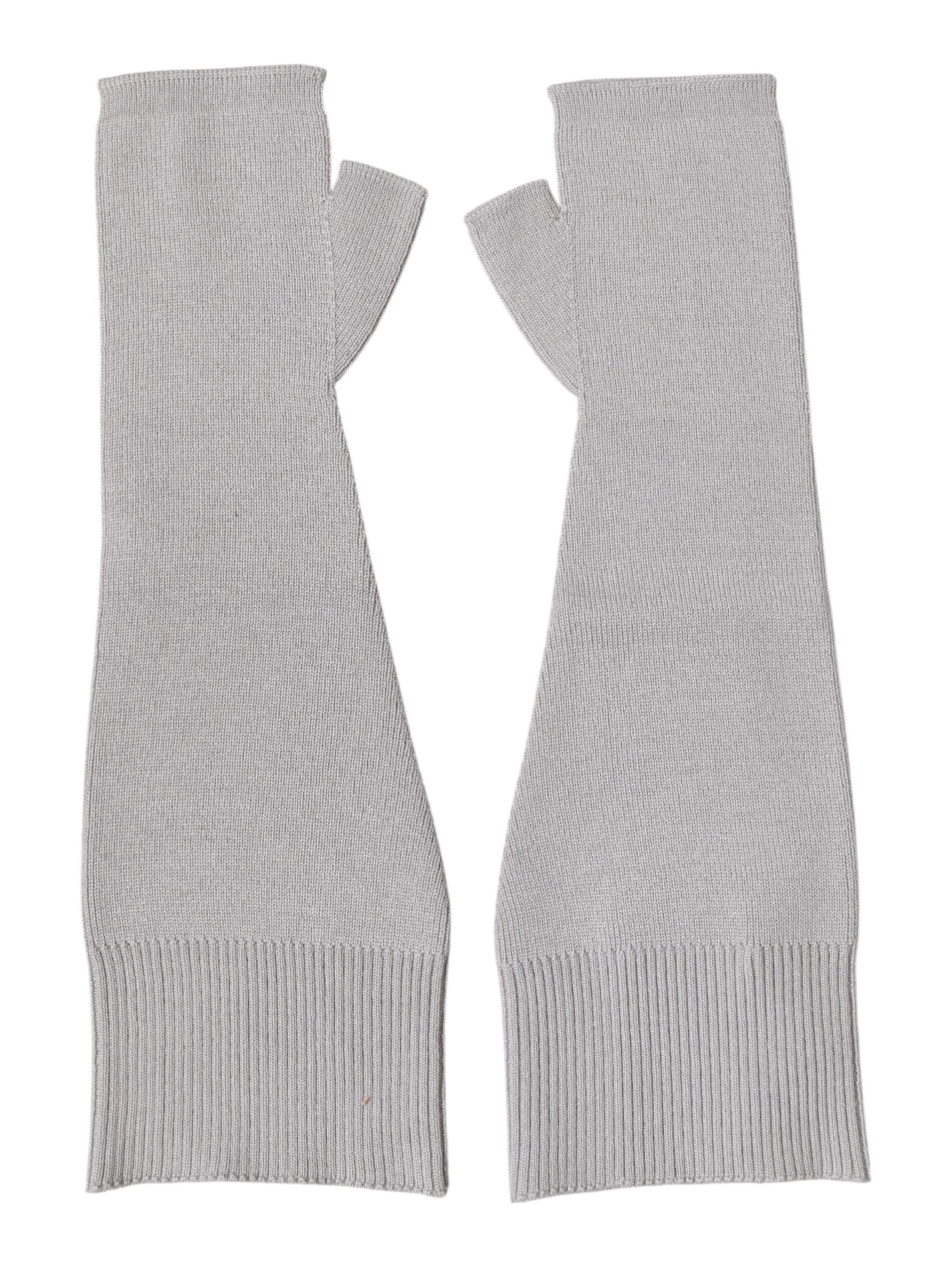 Gray Virgin Wool Knitted Fingerless Men Gloves