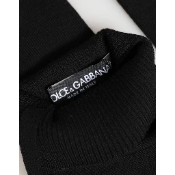 Black Virgin Wool Knitted Fingerless Men Gloves