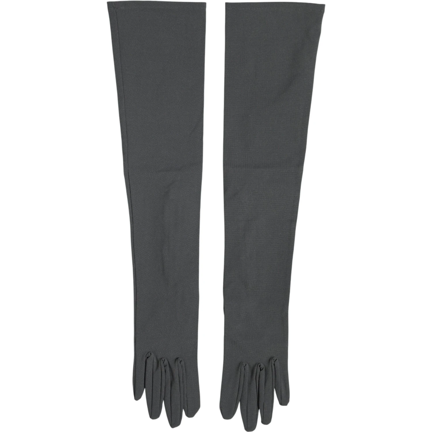 Dark Gray Viscose Elbow Length Mitten Men Gloves