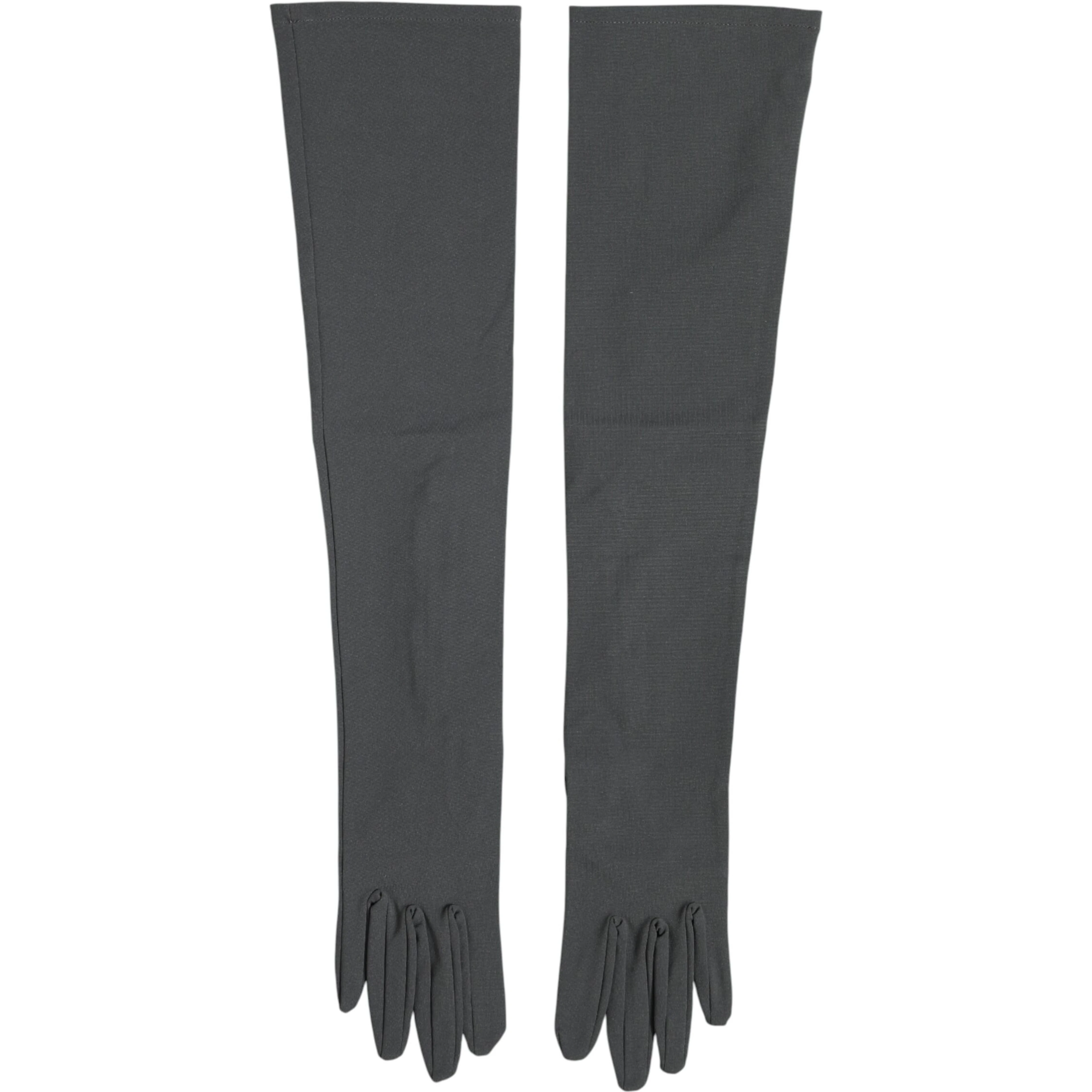 Dark Gray Viscose Elbow Length Mitten Men Gloves