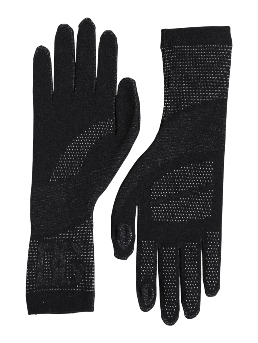 Black DG Logo Cotton Hands Mitten Men Gloves