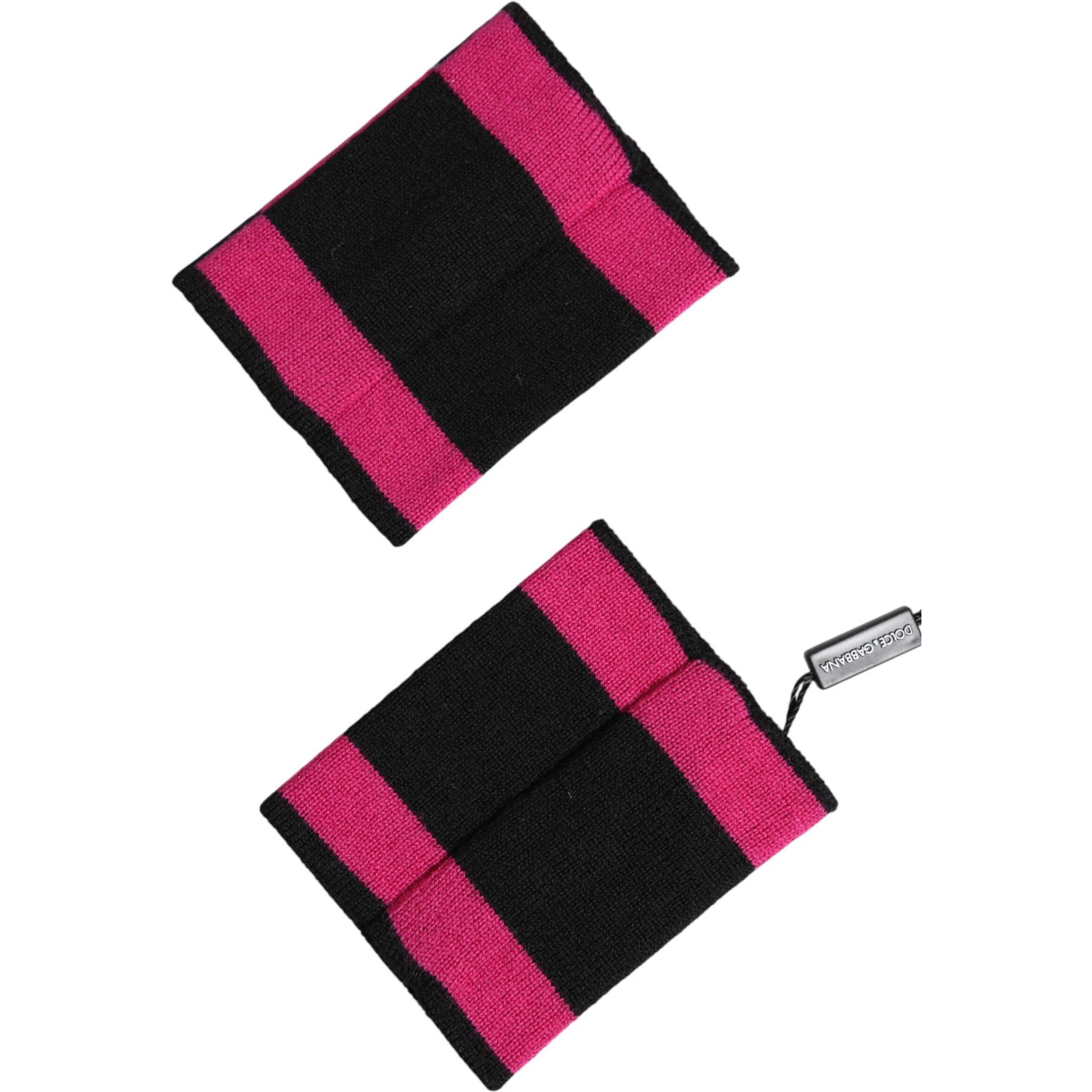 Black Pink DG Logo Cashmere 1 Pair Wristband