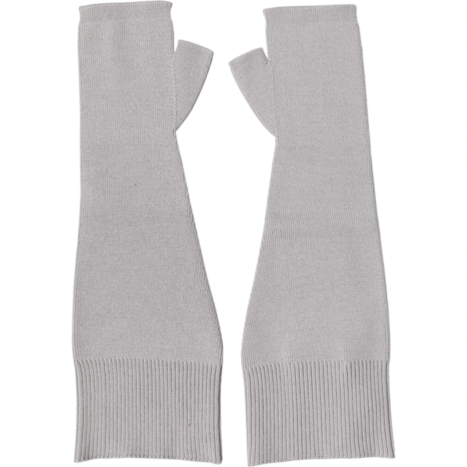 Gray Virgin Wool Knitted Fingerless Men Gloves