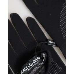 Black DG Logo Cotton Hands Mitten Men Gloves