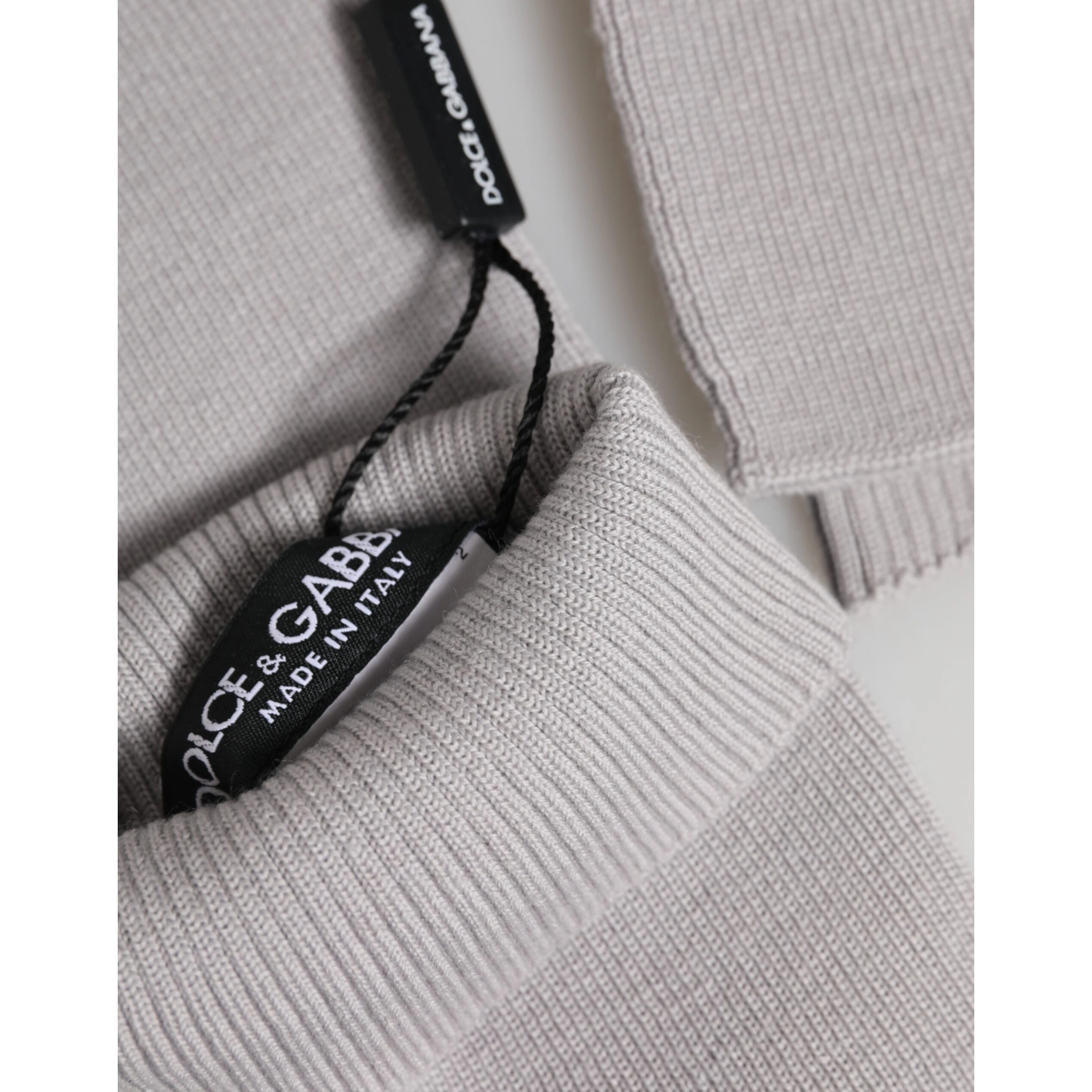 Gray Virgin Wool Knitted Fingerless Men Gloves