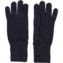 Blue Wool Knit #DGLovesLondon Embroidered Mitten Gloves