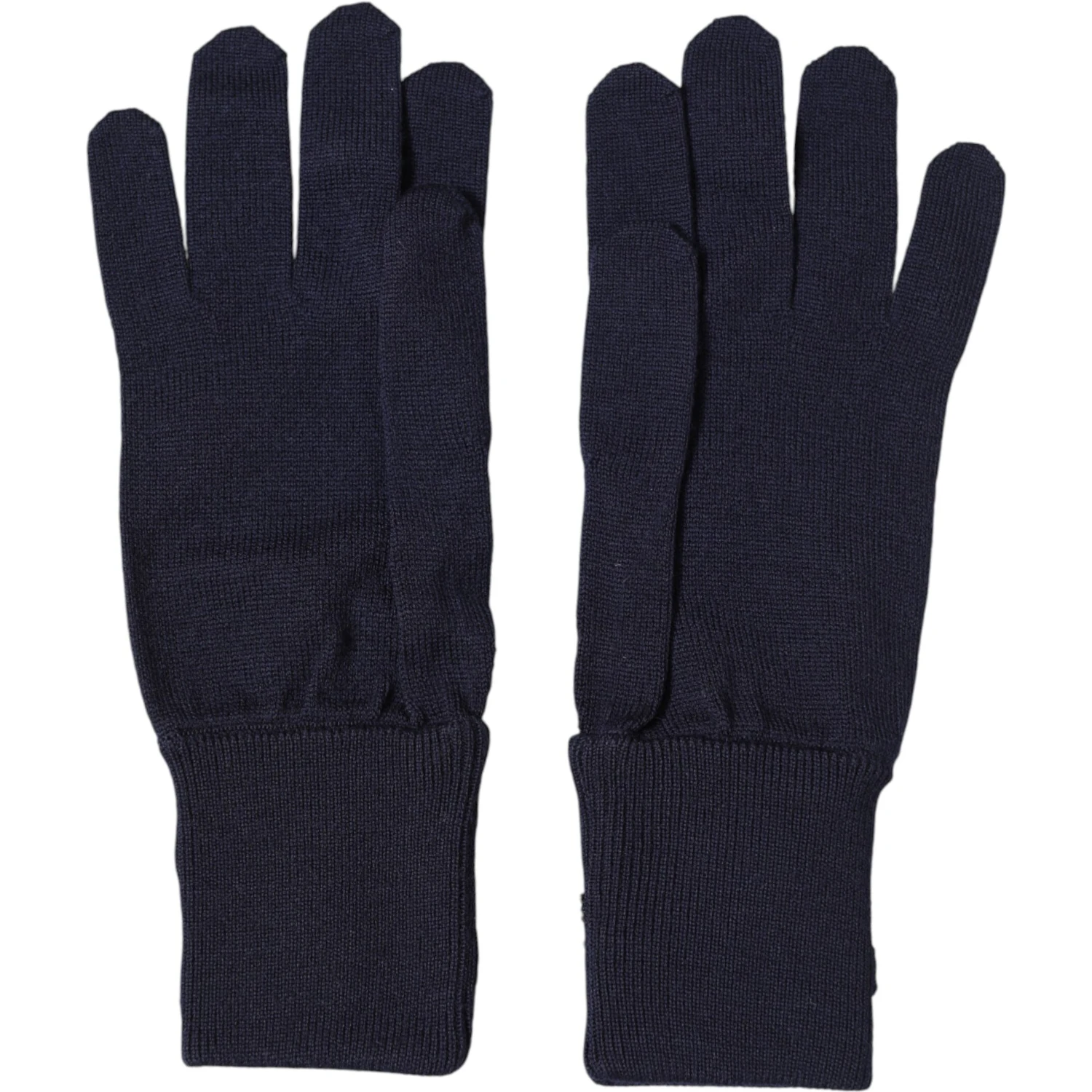 Blue Wool Knit #DGLovesLondon Embroidered Mitten Gloves