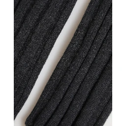 Black Virgin Wool Knitted Fingerless Gloves