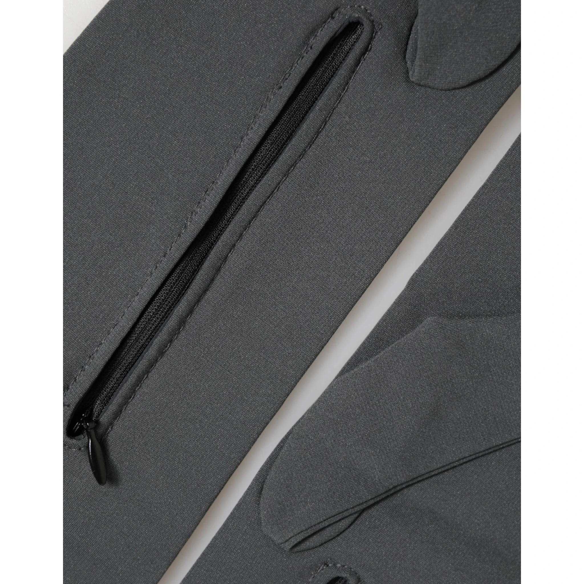 Dark Gray Viscose Elbow Length Mitten Men Gloves