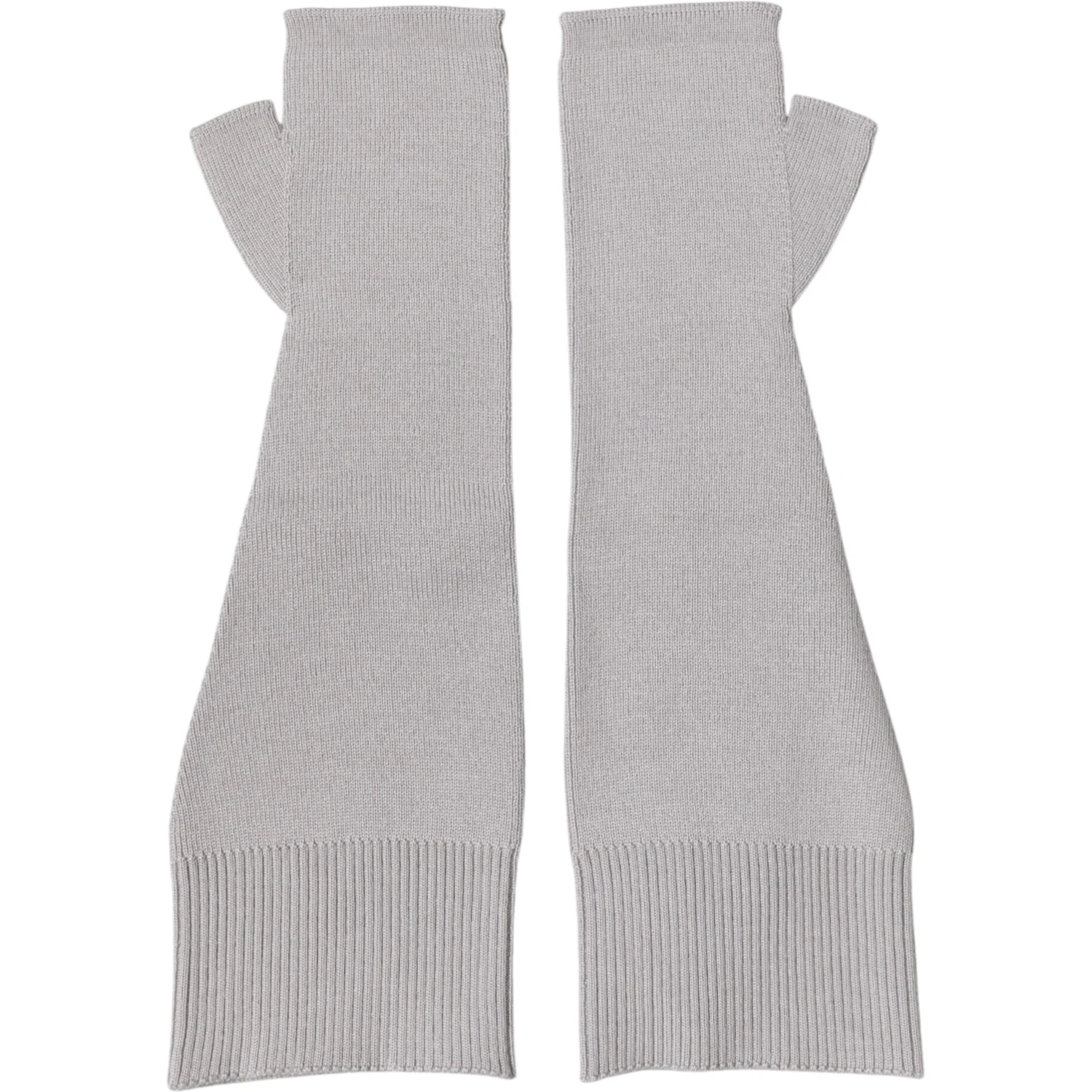 Gray Virgin Wool Knitted Fingerless Men Gloves