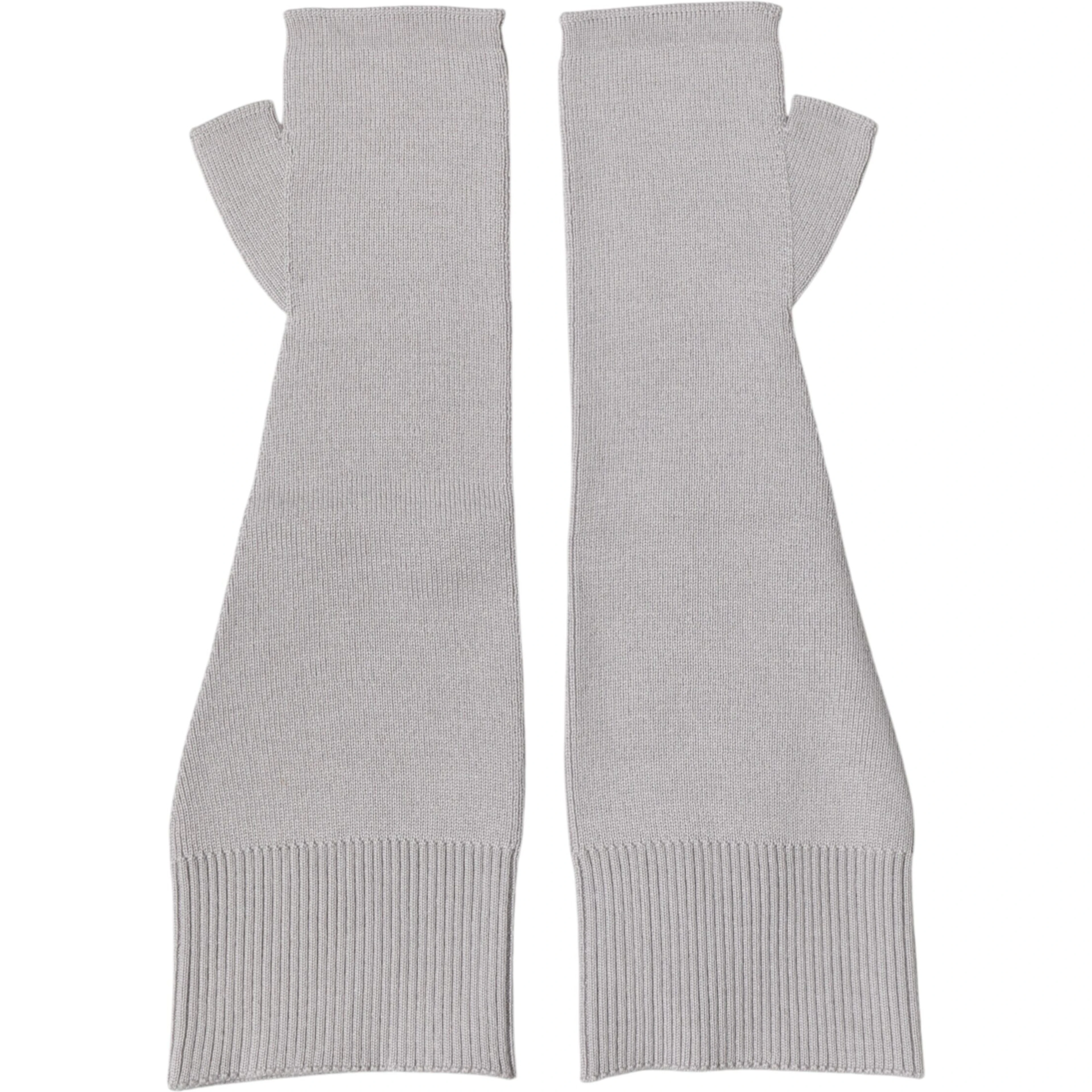 Gray Virgin Wool Knitted Fingerless Men Gloves